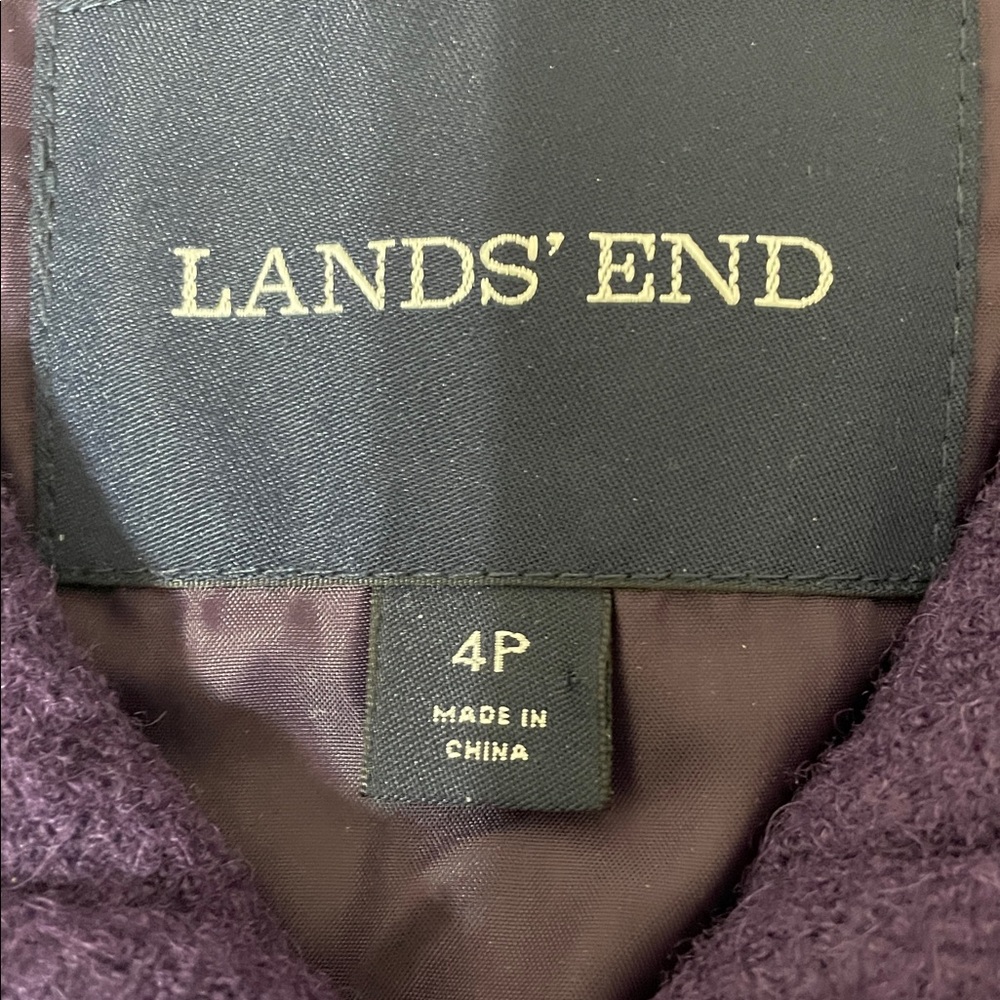 Lands’ End Wool Blend Coat size 4P - Picture 5 of 7